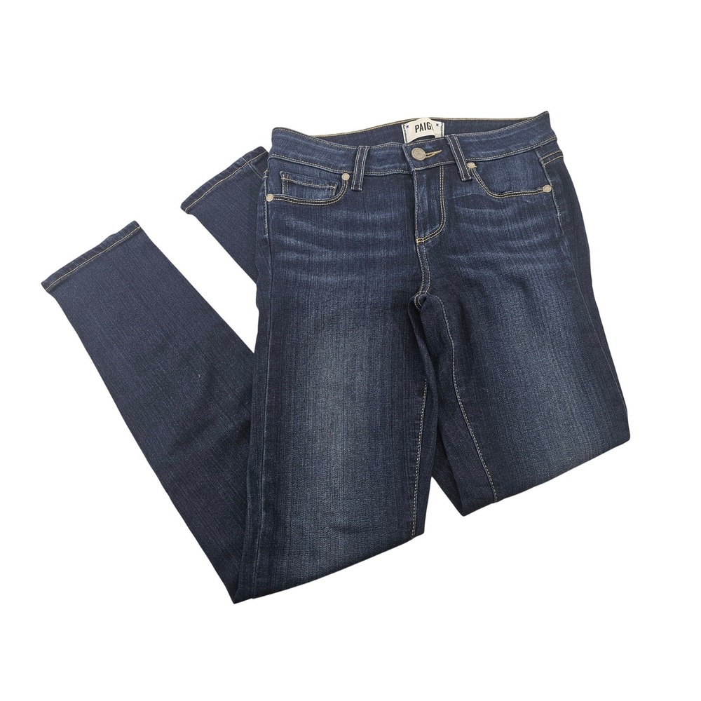 PAIGE Verdugo Ankle Jeans Womens 25 Dark Blue Solid‎ Skinny Stretch Denim EUC